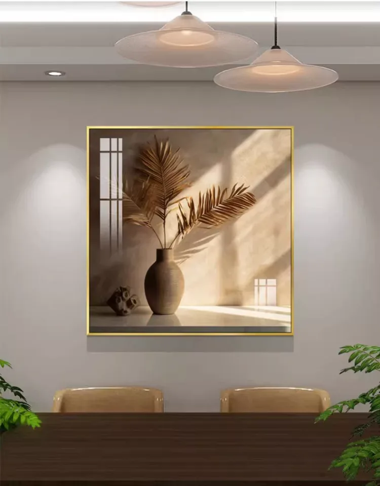 抽象 单幅 装饰画 奶油风 餐厅背景墙挂画 晶瓷画