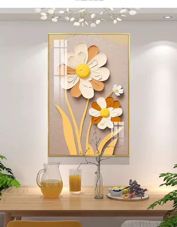 抽象 单幅 装饰画 奶油风 餐厅背景墙挂画 晶瓷画