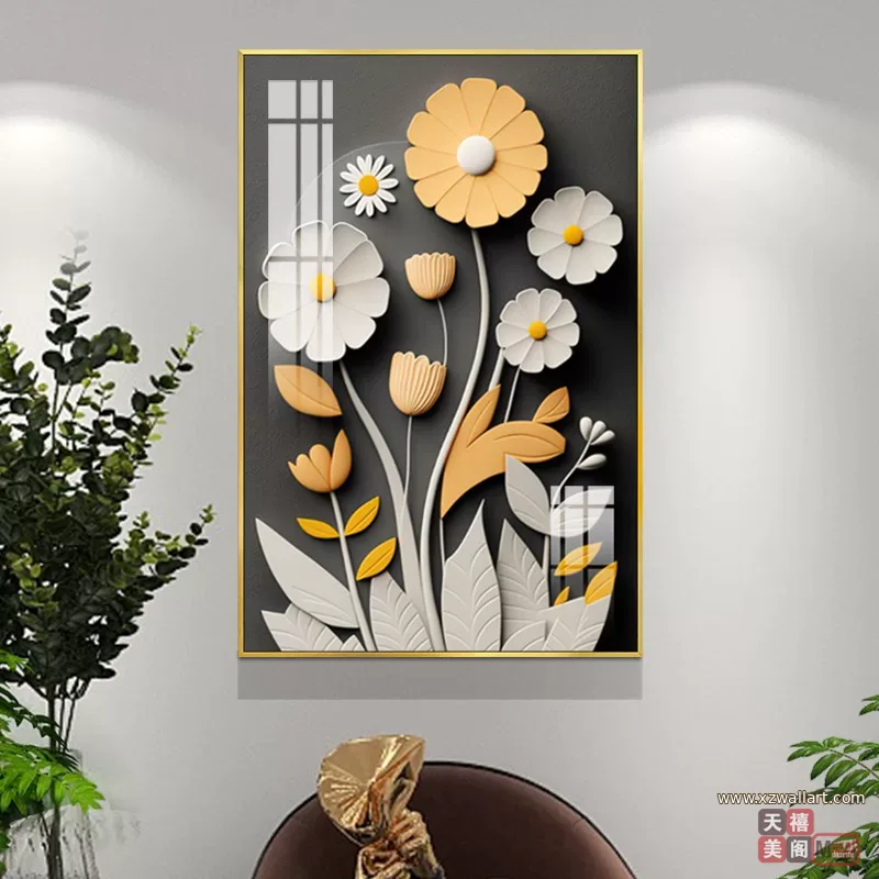 抽象 单幅 装饰画 奶油风 餐厅背景墙挂画 晶瓷画