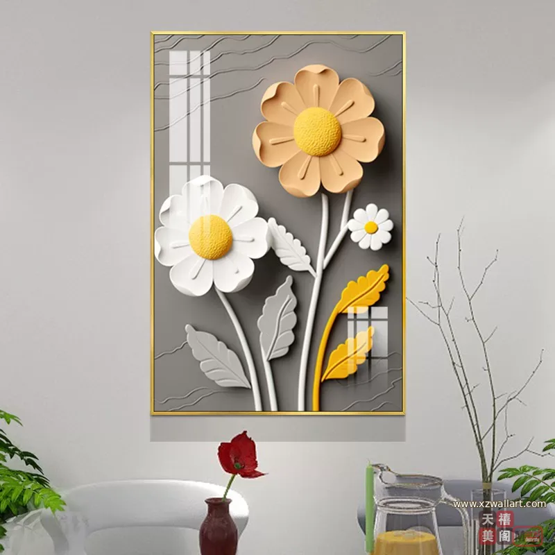 抽象 单幅 装饰画 奶油风 餐厅背景墙挂画 晶瓷画