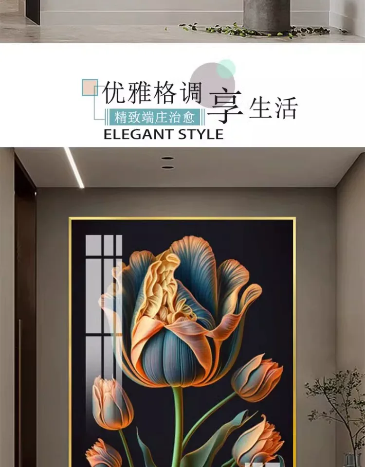 抽象 单幅 装饰画 美式 玄关背景墙挂画 晶瓷画
