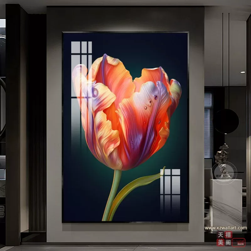 抽象 单幅 装饰画 美式 玄关背景墙挂画 晶瓷画