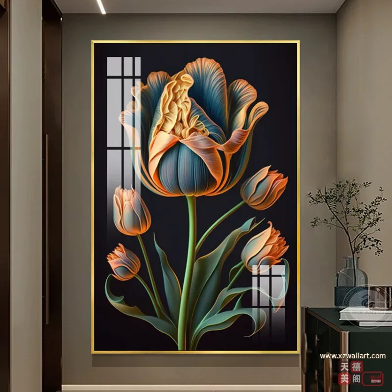 抽象 单幅 装饰画 美式 玄关背景墙挂画 晶瓷画