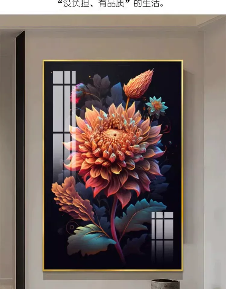 抽象 单幅 装饰画 美式 玄关背景墙挂画 晶瓷画