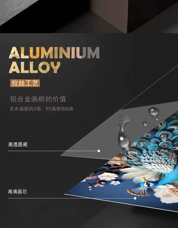 抽象 三联 装饰画 美式 客厅背景墙挂画 晶瓷画
