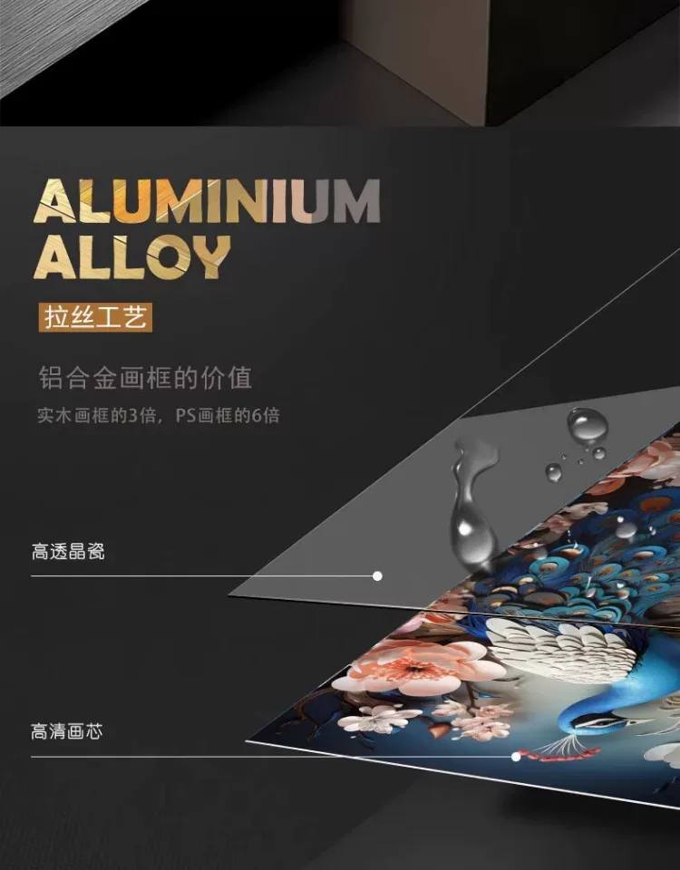 孔雀 单幅 装饰画 欧式 玄关背景墙挂画 晶瓷画
