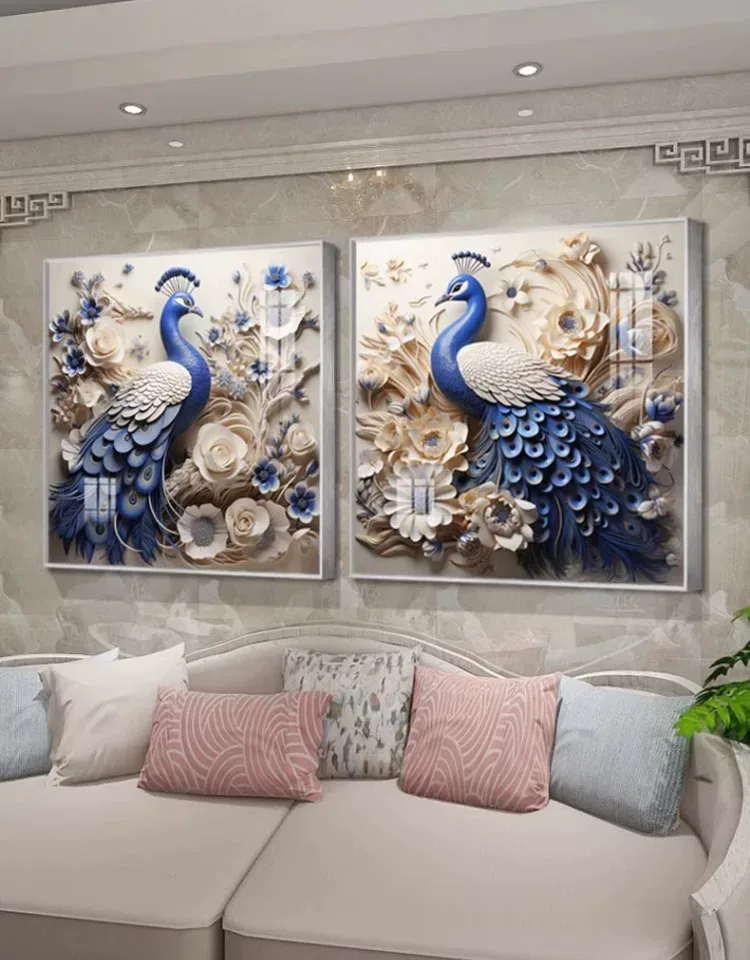 抽象 单幅 装饰画 美式 客厅背景墙挂画 晶瓷画
