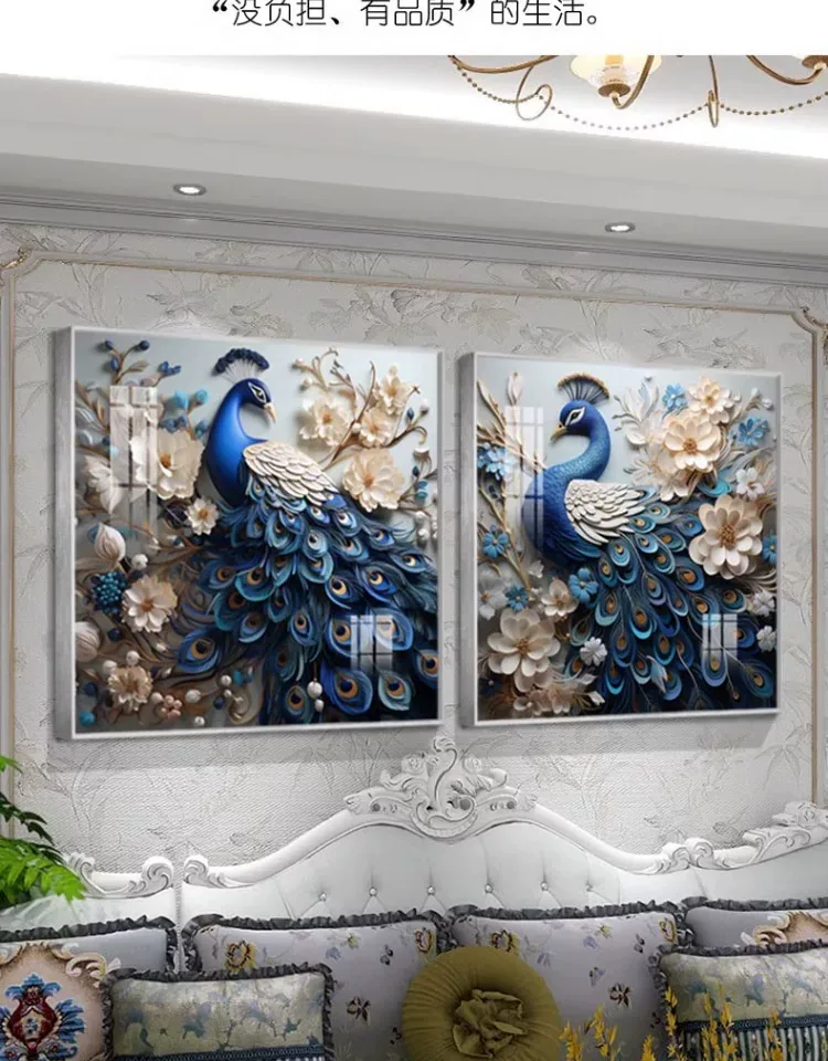 抽象 单幅 装饰画 美式 客厅背景墙挂画 晶瓷画