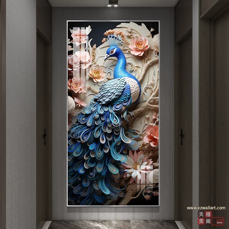抽象 单幅 装饰画 欧式 玄关背景墙挂画 晶瓷画