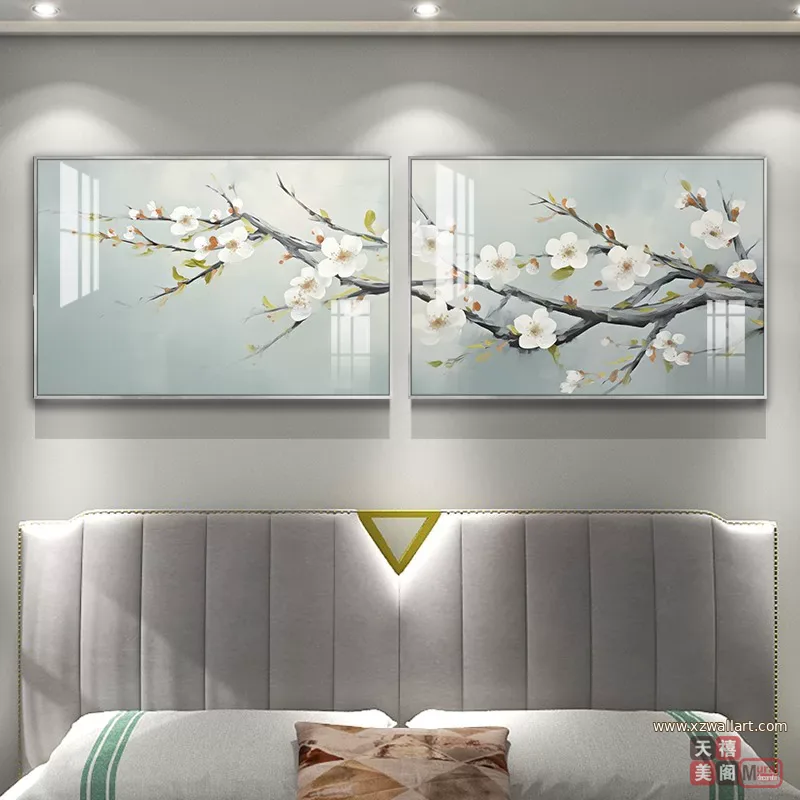 抽象 单幅 装饰画 现代简约 卧室背景墙挂画 晶瓷画