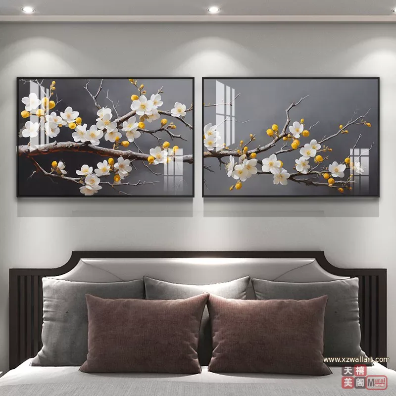 抽象 单幅 装饰画 现代简约 卧室背景墙挂画 晶瓷画
