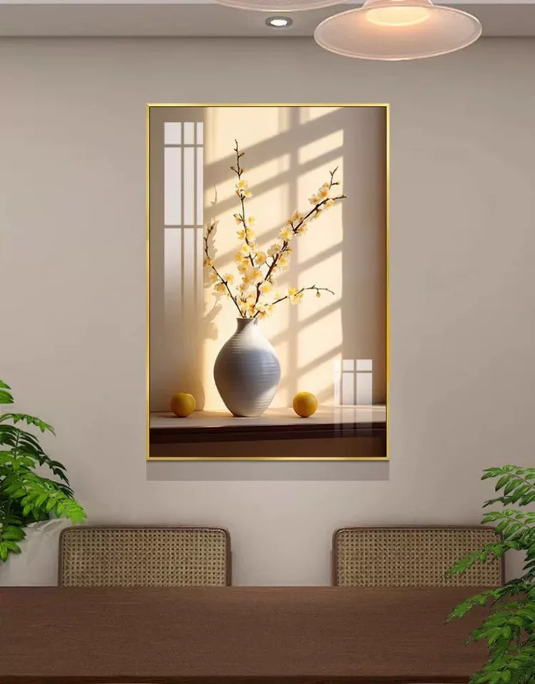 抽象 单幅 装饰画 轻奢风 餐厅背景墙挂画 晶瓷画