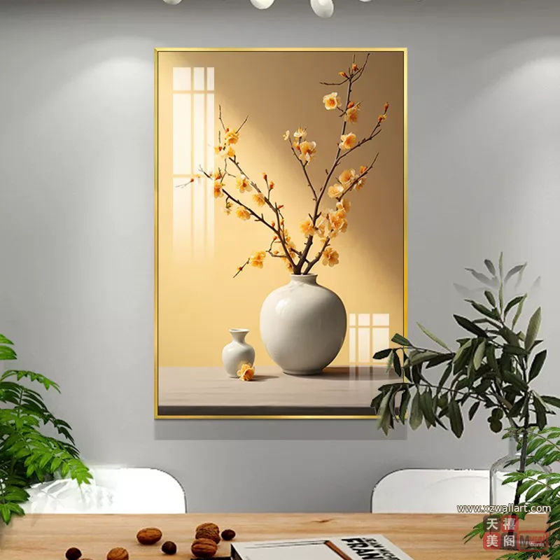 抽象 单幅 装饰画 轻奢风 餐厅背景墙挂画 晶瓷画