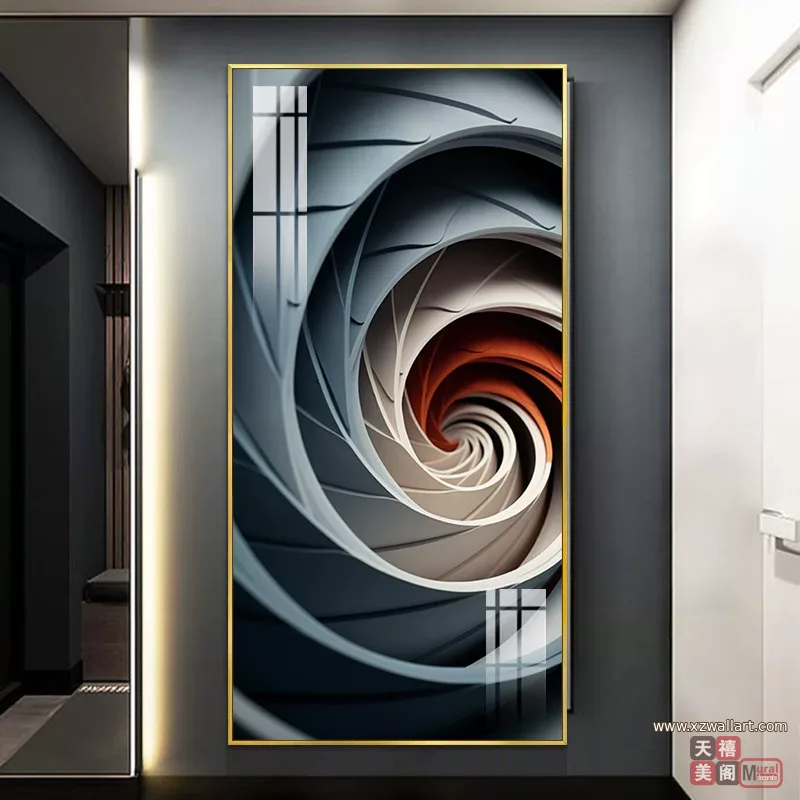 抽象 单幅 装饰画 轻奢风 玄关背景墙挂画 晶瓷画