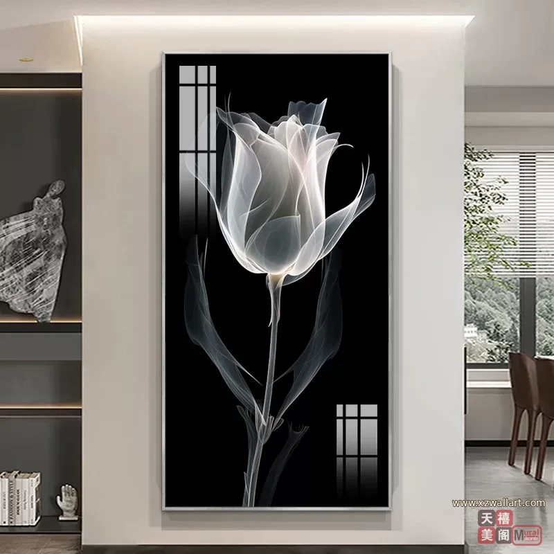 抽象 单幅 装饰画 轻奢风 玄关背景墙挂画 晶瓷画