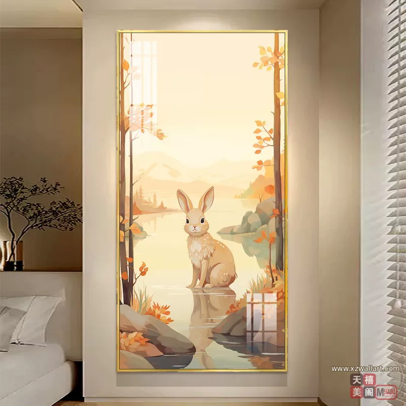 山水 单幅 装饰画 现代简约 玄关背景墙挂画 晶瓷画