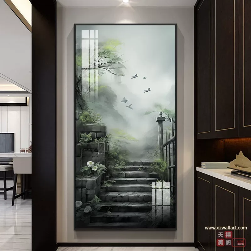 抽象 单幅 装饰画 现代简约 玄关背景墙挂画 晶瓷画