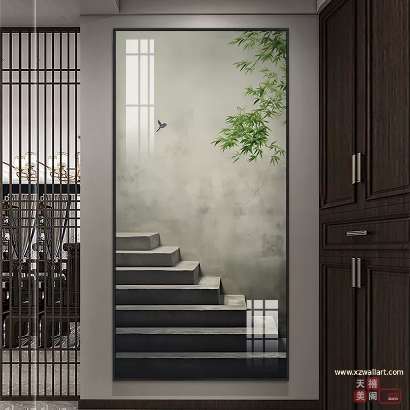 抽象 单幅 装饰画 现代简约 玄关背景墙挂画 晶瓷画