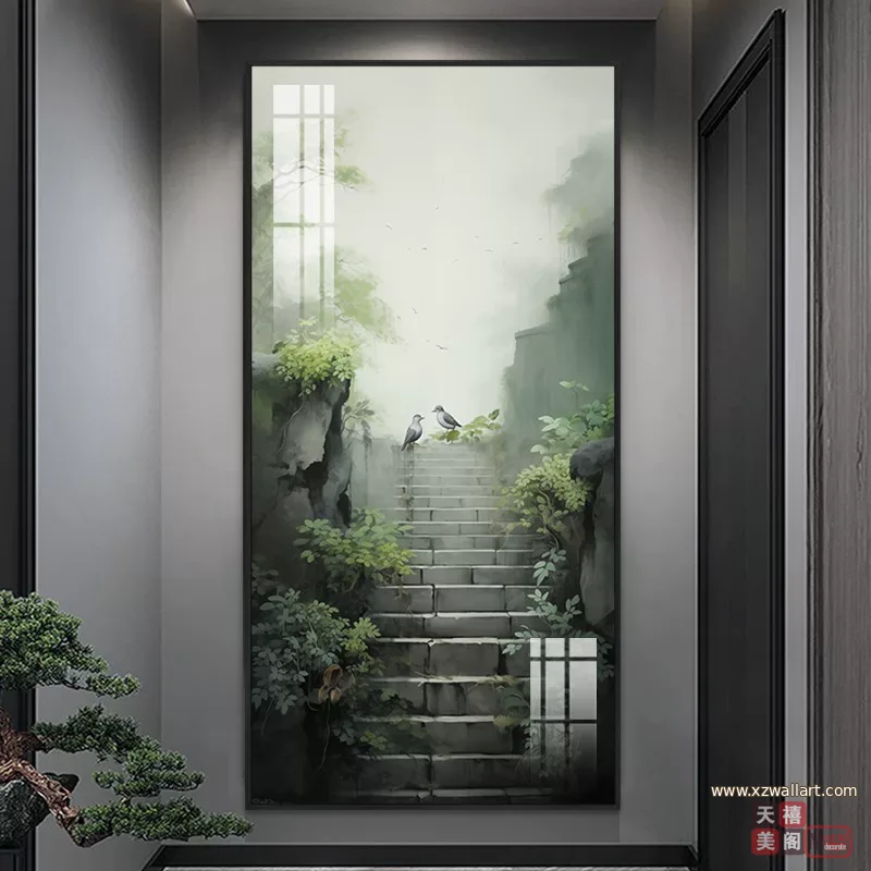 抽象 单幅 装饰画 现代简约 玄关背景墙挂画 晶瓷画