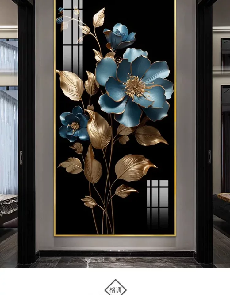花 单幅 装饰画 轻奢风 玄关背景墙挂画 晶瓷画