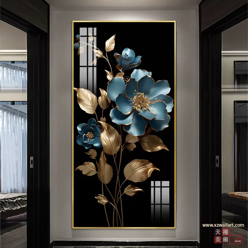 花 单幅 装饰画 轻奢风 玄关背景墙挂画 晶瓷画