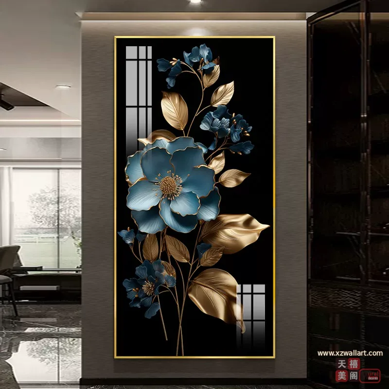 花 单幅 装饰画 轻奢风 玄关背景墙挂画 晶瓷画