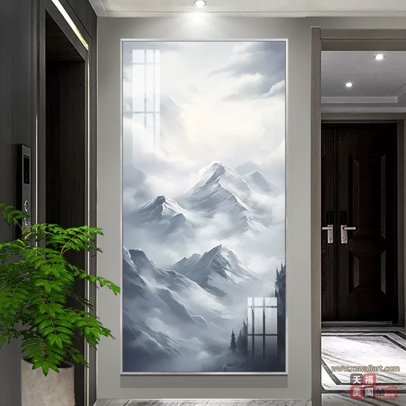抽象 单幅 装饰画 轻奢风 玄关背景墙挂画 晶瓷画