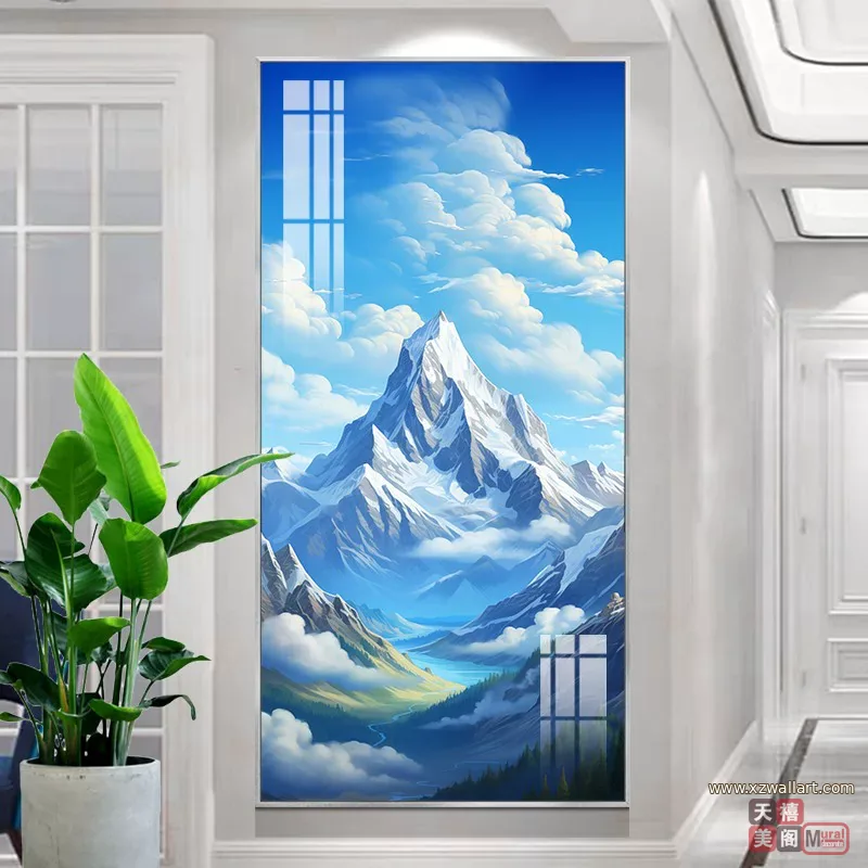 抽象 单幅 装饰画 轻奢风 玄关背景墙挂画 晶瓷画