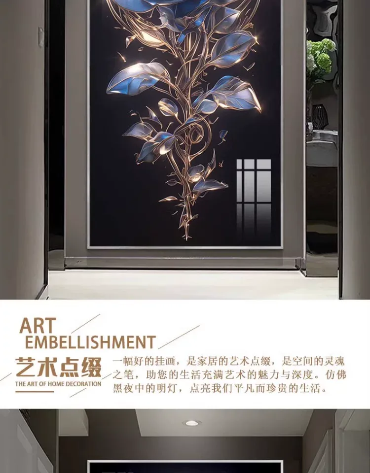 抽象 单幅 装饰画 轻奢风 玄关背景墙挂画 晶瓷画