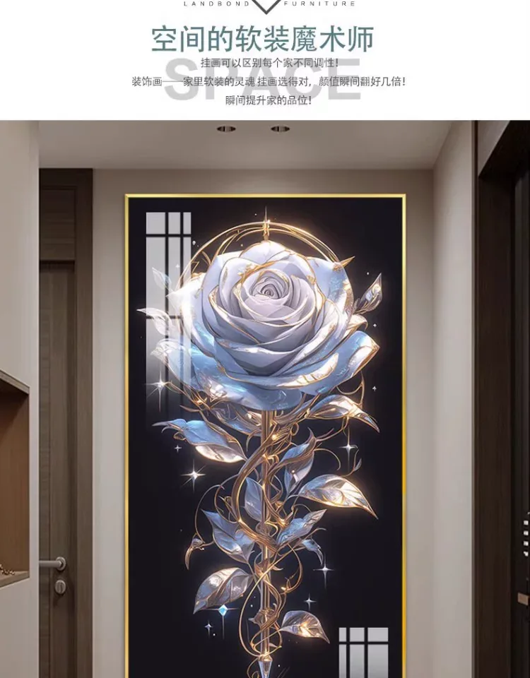 抽象 单幅 装饰画 轻奢风 玄关背景墙挂画 晶瓷画