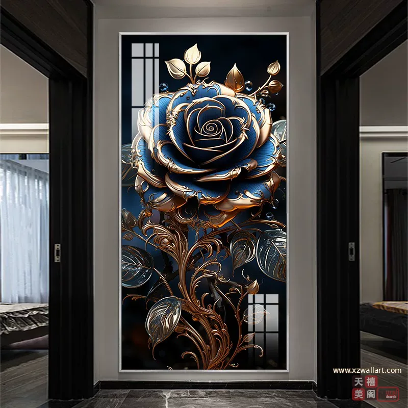 抽象 单幅 装饰画 轻奢风 玄关背景墙挂画 晶瓷画