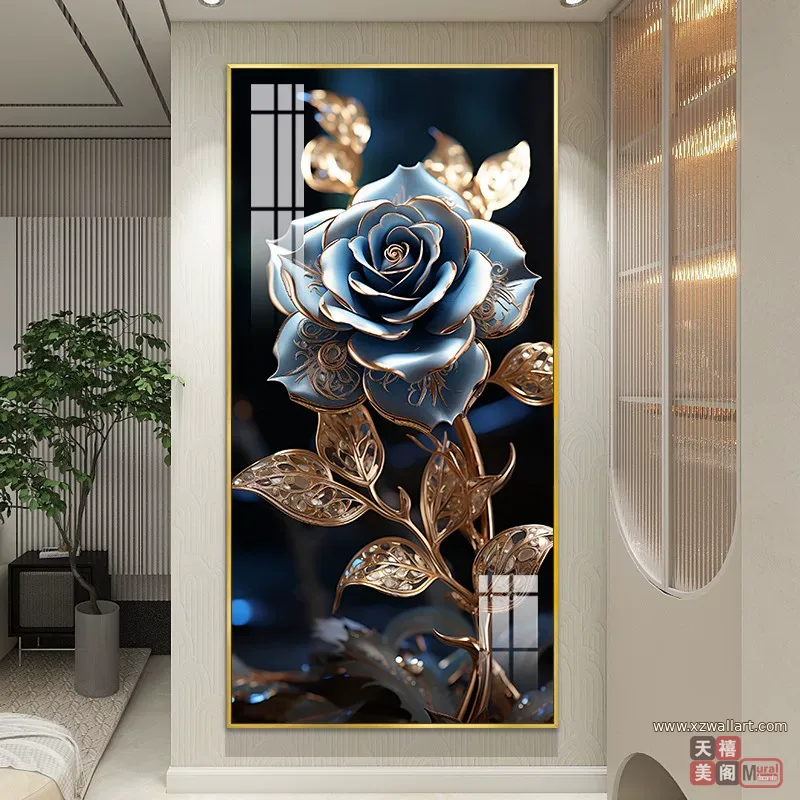 抽象 单幅 装饰画 轻奢风 玄关背景墙挂画 晶瓷画