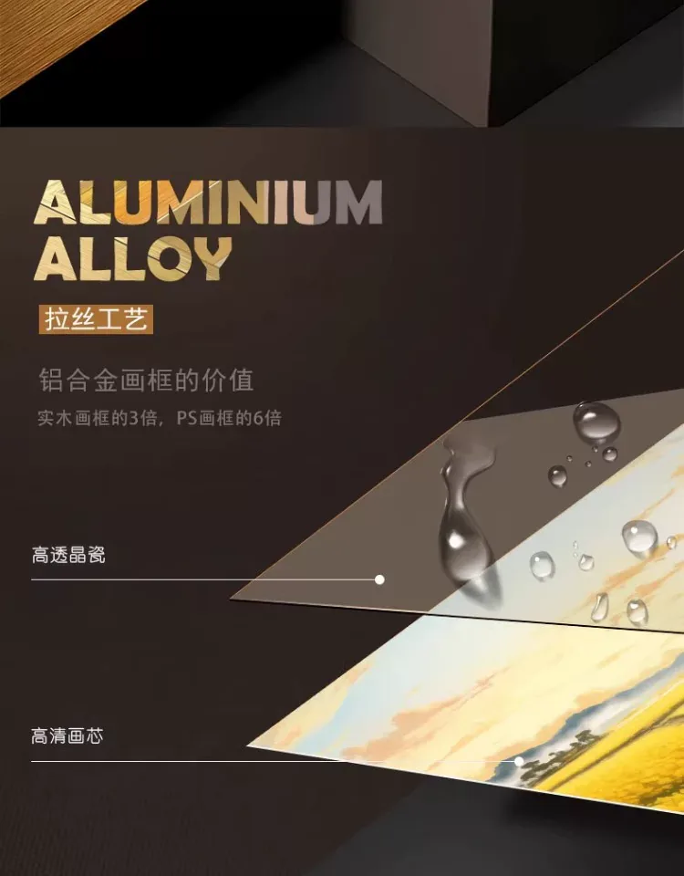 抽象 三联 装饰画 轻奢风 客厅背景墙挂画 晶瓷画