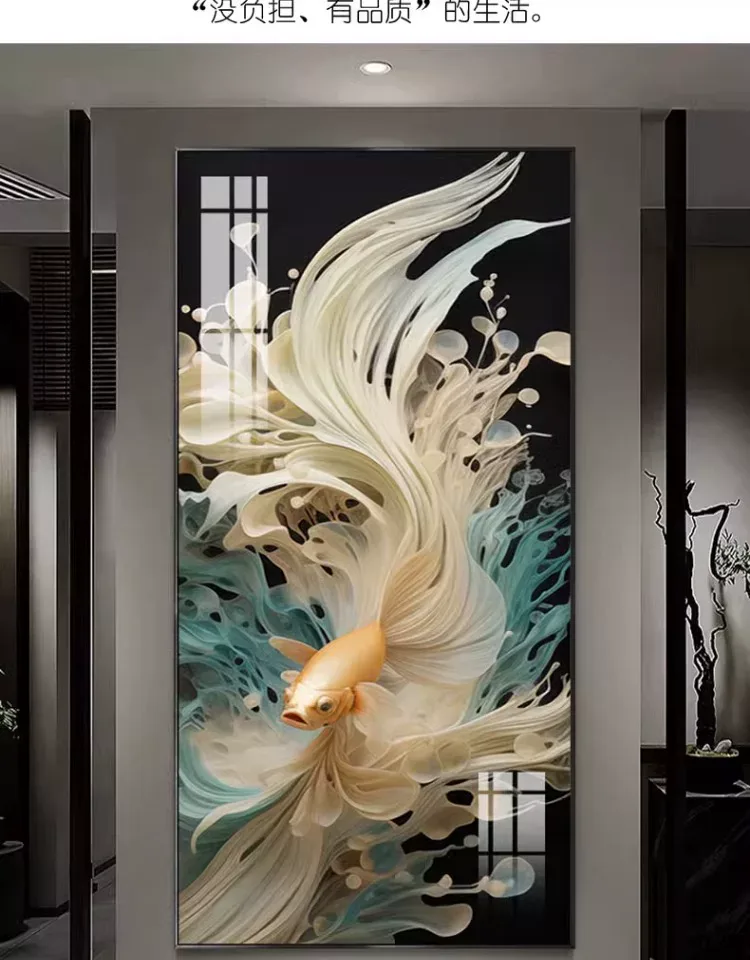 抽象 单幅 装饰画 轻奢风 玄关背景墙挂画 晶瓷画