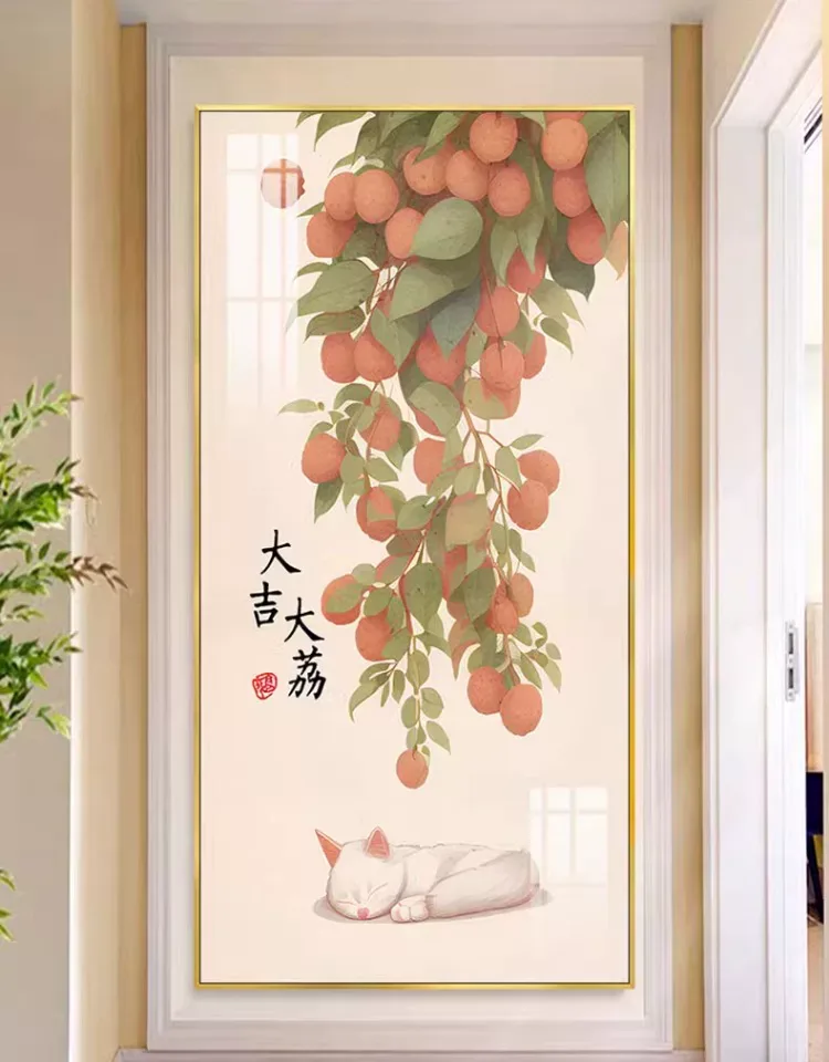 抽象 单幅 装饰画 新中式 玄关背景墙挂画 晶瓷画
