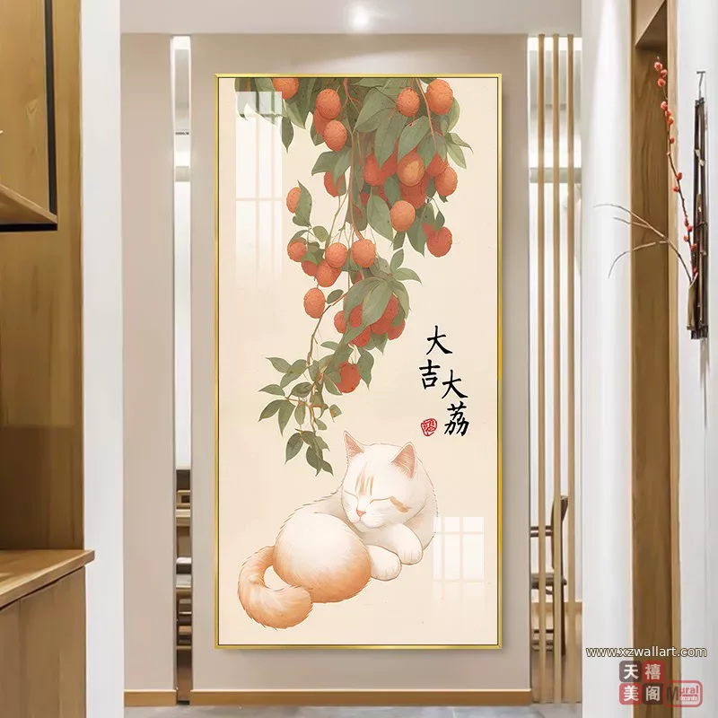 抽象 单幅 装饰画 新中式 玄关背景墙挂画 晶瓷画