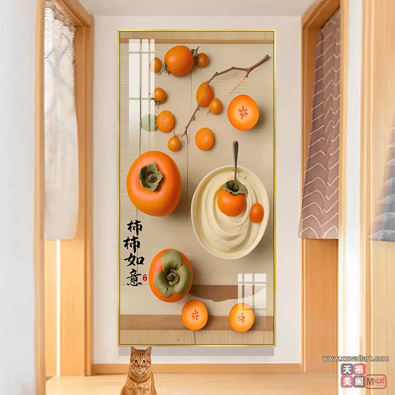 抽象 单幅 装饰画 新中式 玄关背景墙挂画 晶瓷画