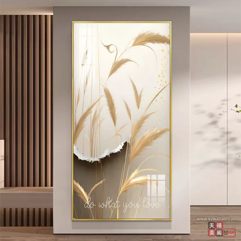 抽象 单幅 装饰画 奶油风 玄关背景墙挂画 晶瓷画
