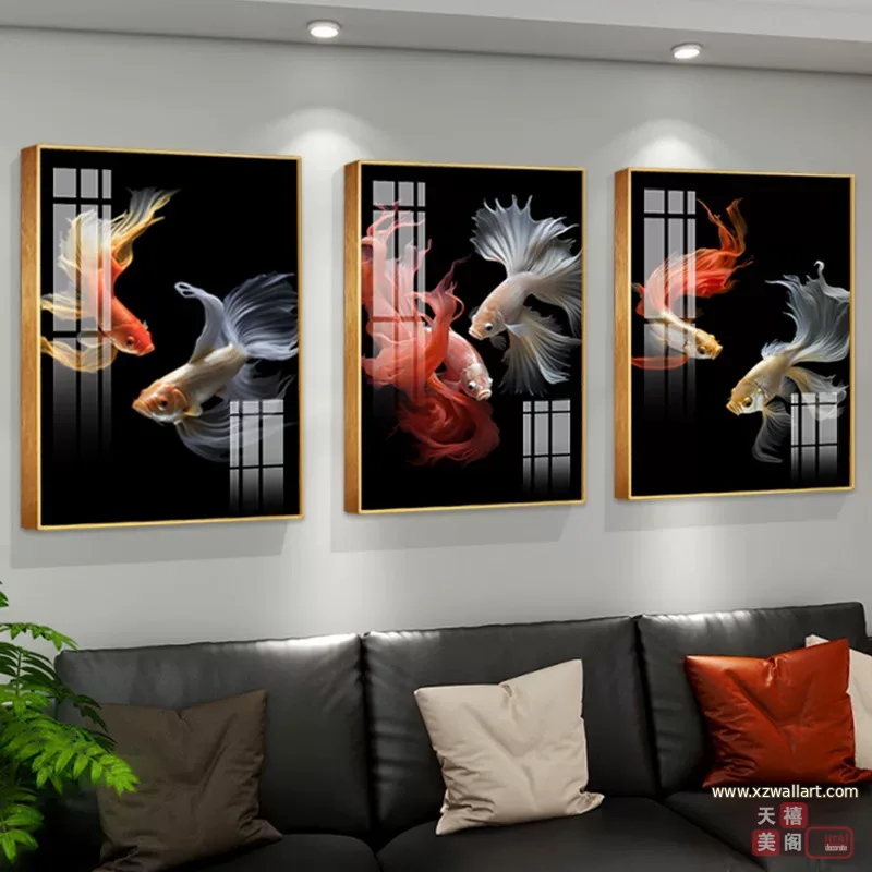 抽象 单幅 装饰画 轻奢风 客厅背景墙挂画 晶瓷画