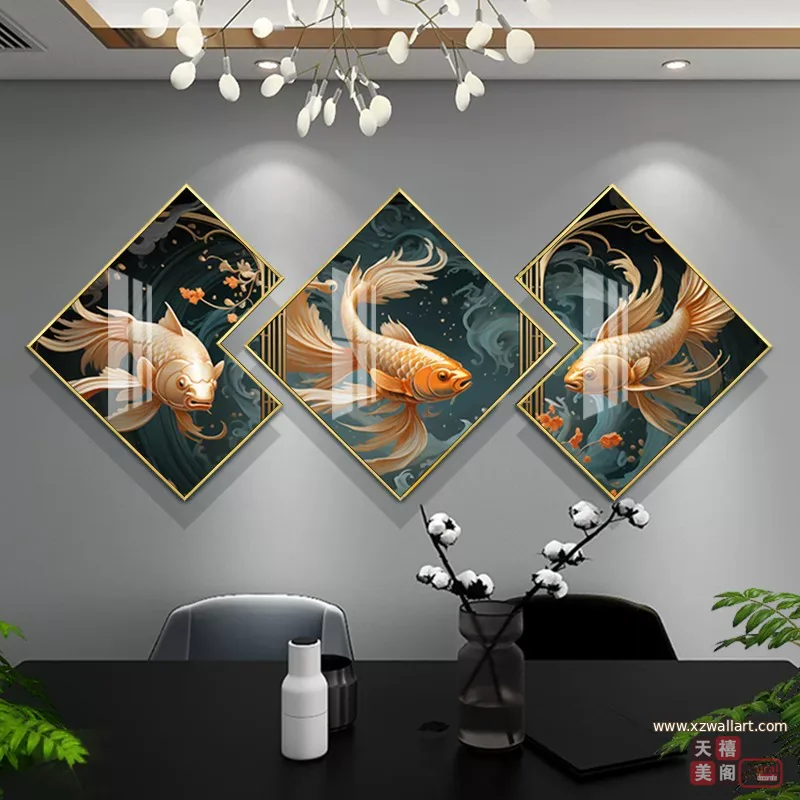 抽象 单幅 装饰画 轻奢风 餐厅背景墙挂画 晶瓷画