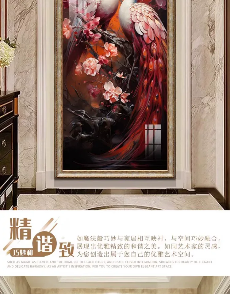 抽象 单幅 装饰画 美式 玄关背景墙挂画 晶瓷画