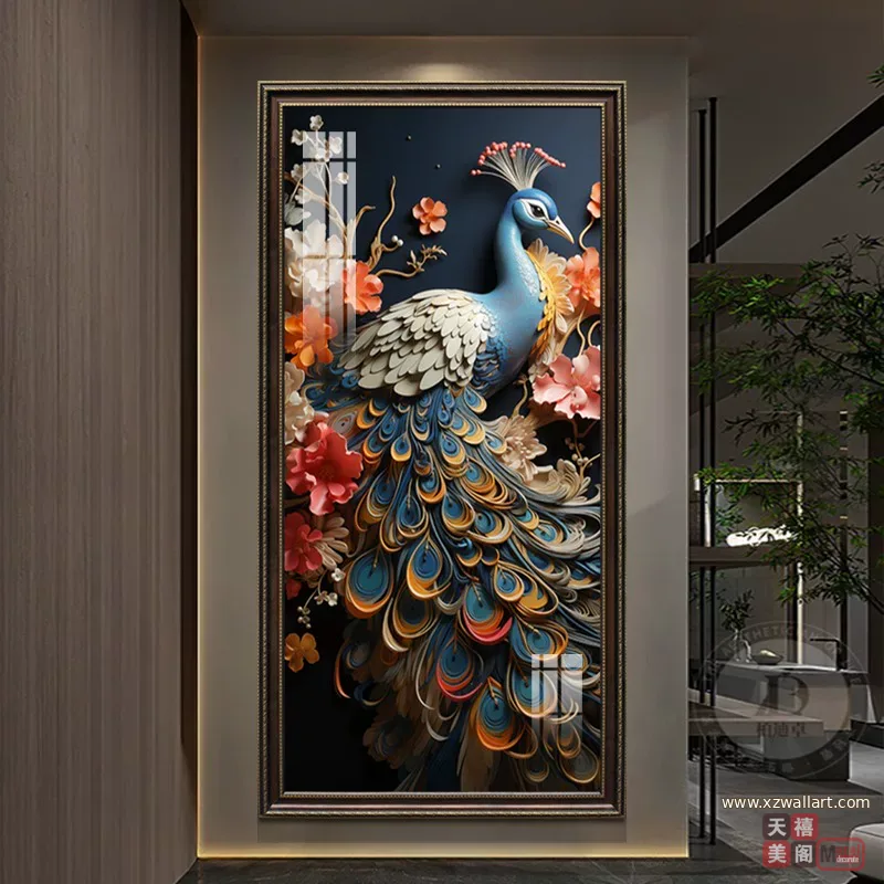 抽象 单幅 装饰画 美式 玄关背景墙挂画 晶瓷画
