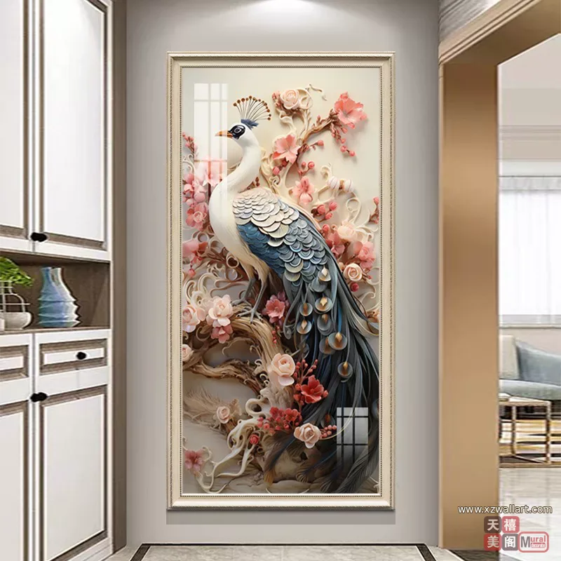 抽象 单幅 装饰画 美式 玄关背景墙挂画 晶瓷画
