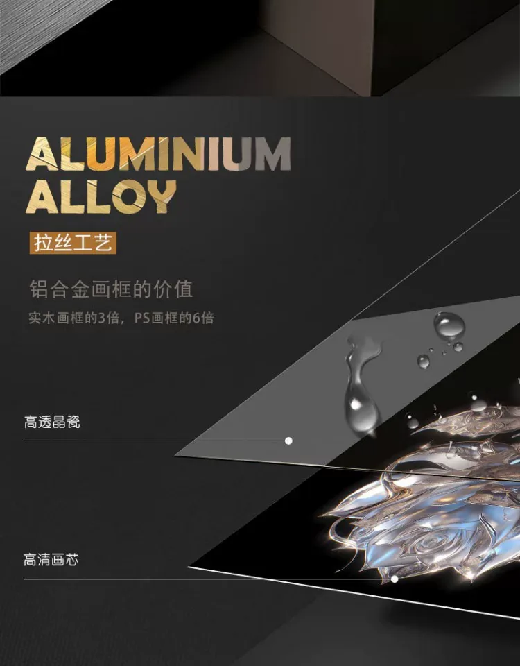 抽象 单幅 装饰画 轻奢风 餐厅背景墙挂画 晶瓷画
