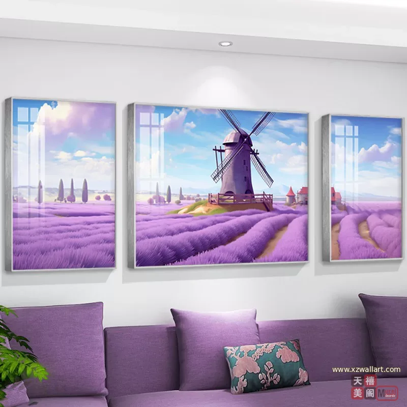 抽象 三联 装饰画 现代简约 客厅背景墙挂画 晶瓷画