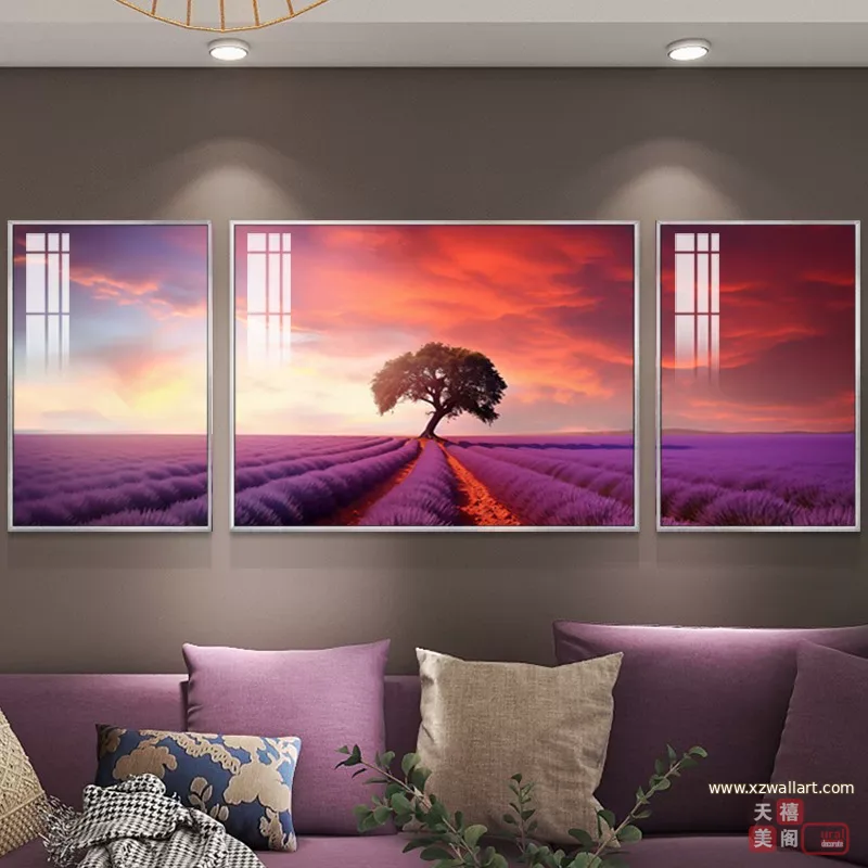 抽象 三联 装饰画 现代简约 客厅背景墙挂画 晶瓷画