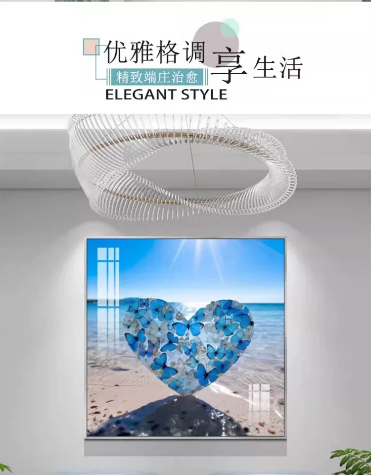 抽象 单幅 装饰画 轻奢风 餐厅背景墙挂画 晶瓷画