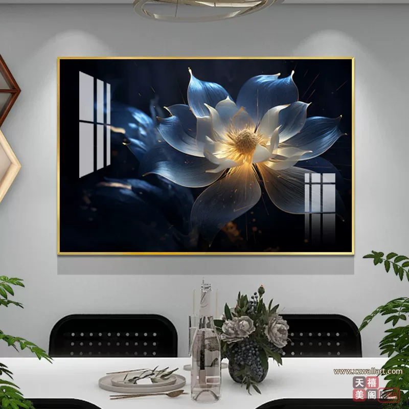 抽象 单幅 装饰画 轻奢风 餐厅背景墙挂画 晶瓷画