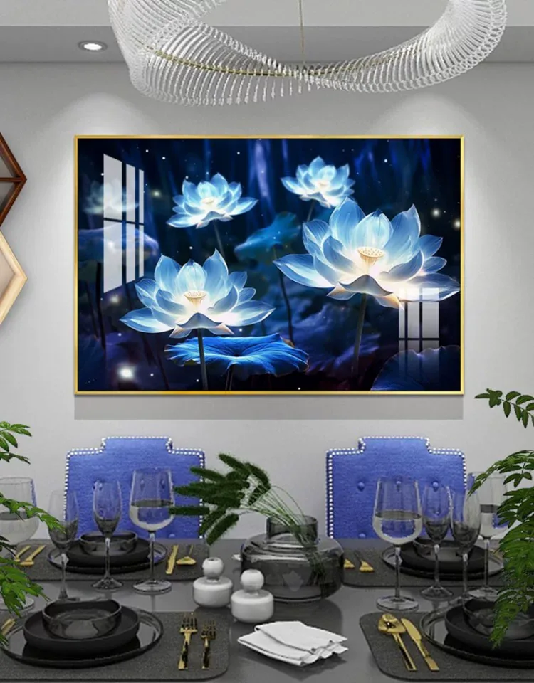 花 单幅 装饰画 轻奢风 餐厅背景墙挂画 晶瓷画