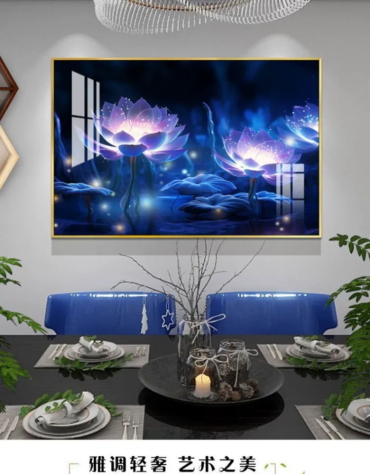 花 单幅 装饰画 轻奢风 餐厅背景墙挂画 晶瓷画